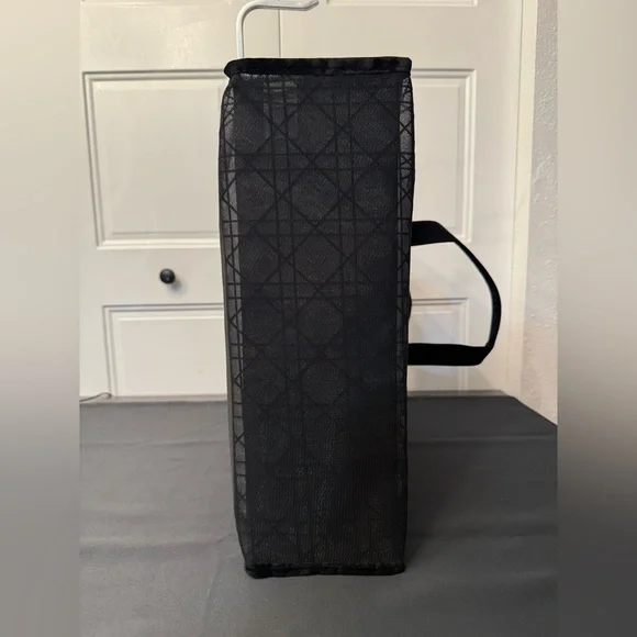 Dior Oblique Velvet Logo Geometric Large Mesh Tote - Black - GWP - New - Picture 8 of 11